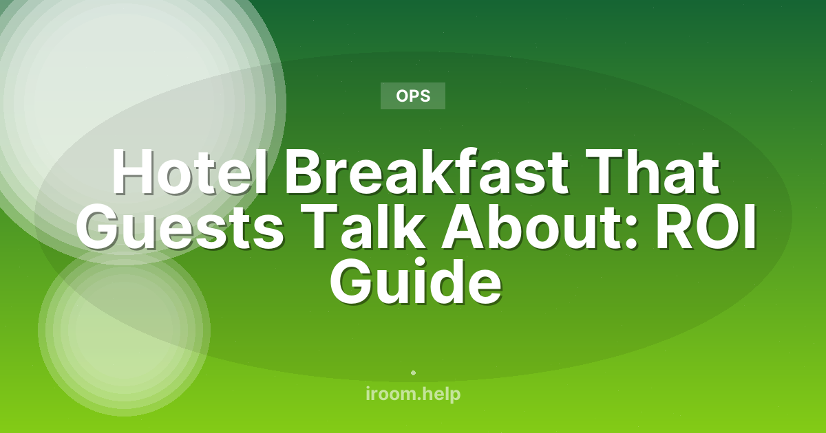 Hotel Breakfast That Guests Talk About: ROI Guide