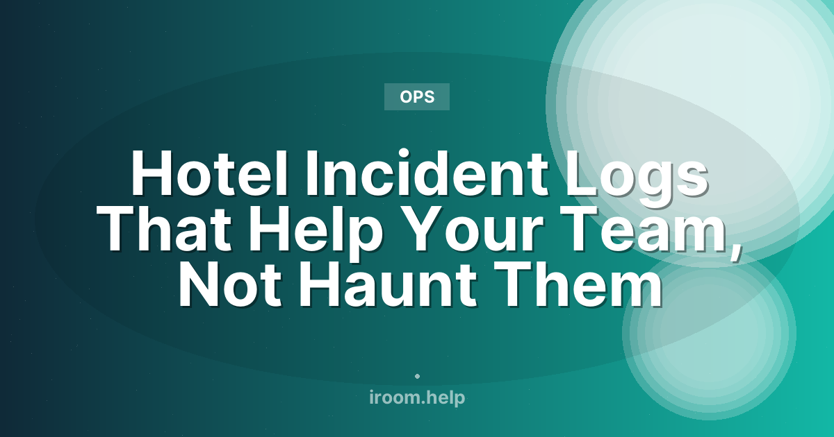 Hotel Incident Logs That Help Your Team, Not Haunt Them