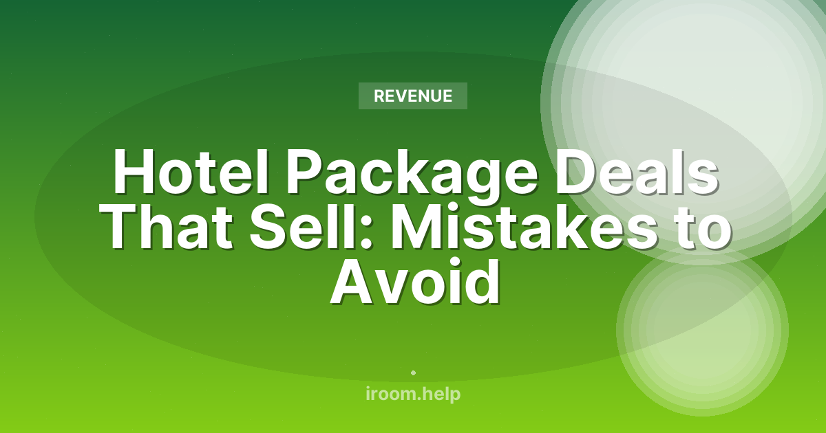 Hotel Package Deals That Sell: Mistakes to Avoid