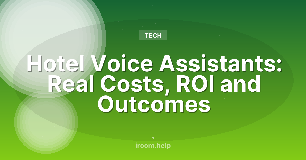 Hotel Voice Assistants: Real Costs, ROI and Outcomes