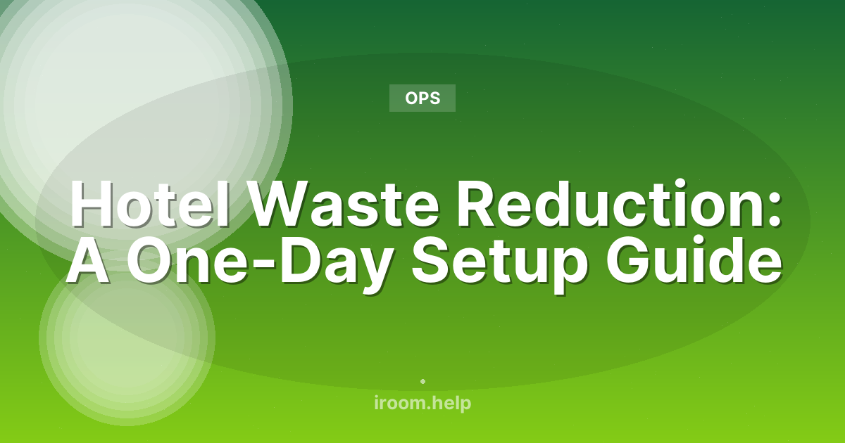 Hotel Waste Reduction: A One-Day Setup Guide