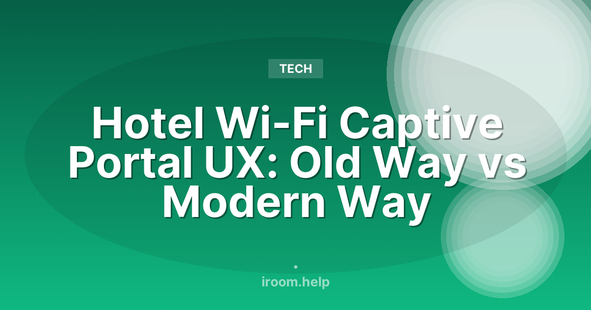 Hotel Wi-Fi Captive Portal UX: Old Way vs Modern Way