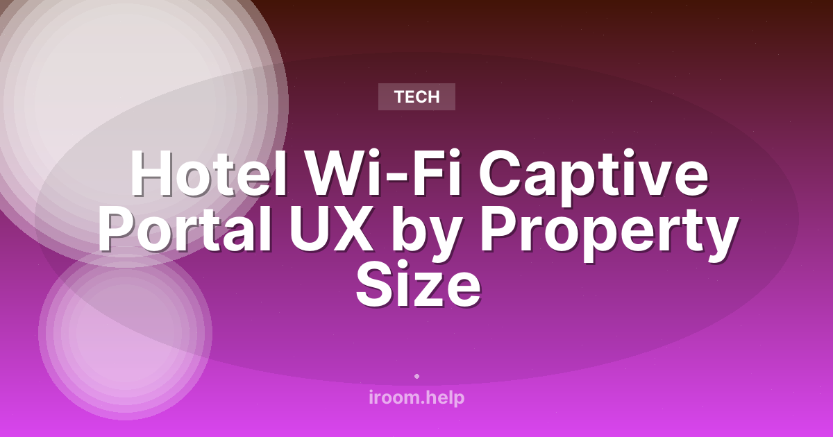 Hotel Wi-Fi Captive Portal UX by Property Size