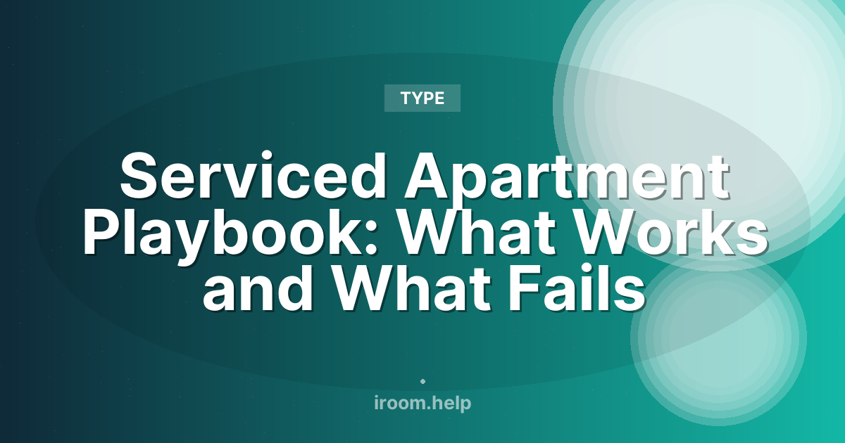 Serviced Apartment Playbook: What Works and What Fails